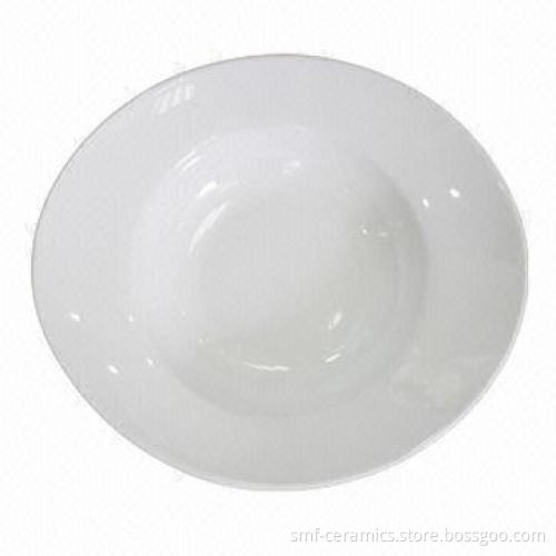 Oval-shaped Soup Plate with 12-inch Top Diameter, Customized Designs and Colors Accepted